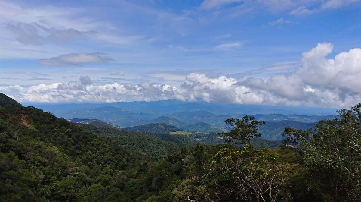 Vergezicht bij Mount Kinabalu.