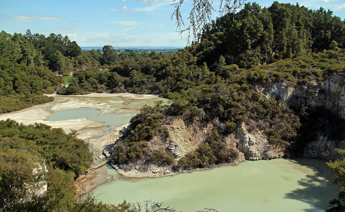 geisers bij Rotorua, Nieuw-Zeeland.