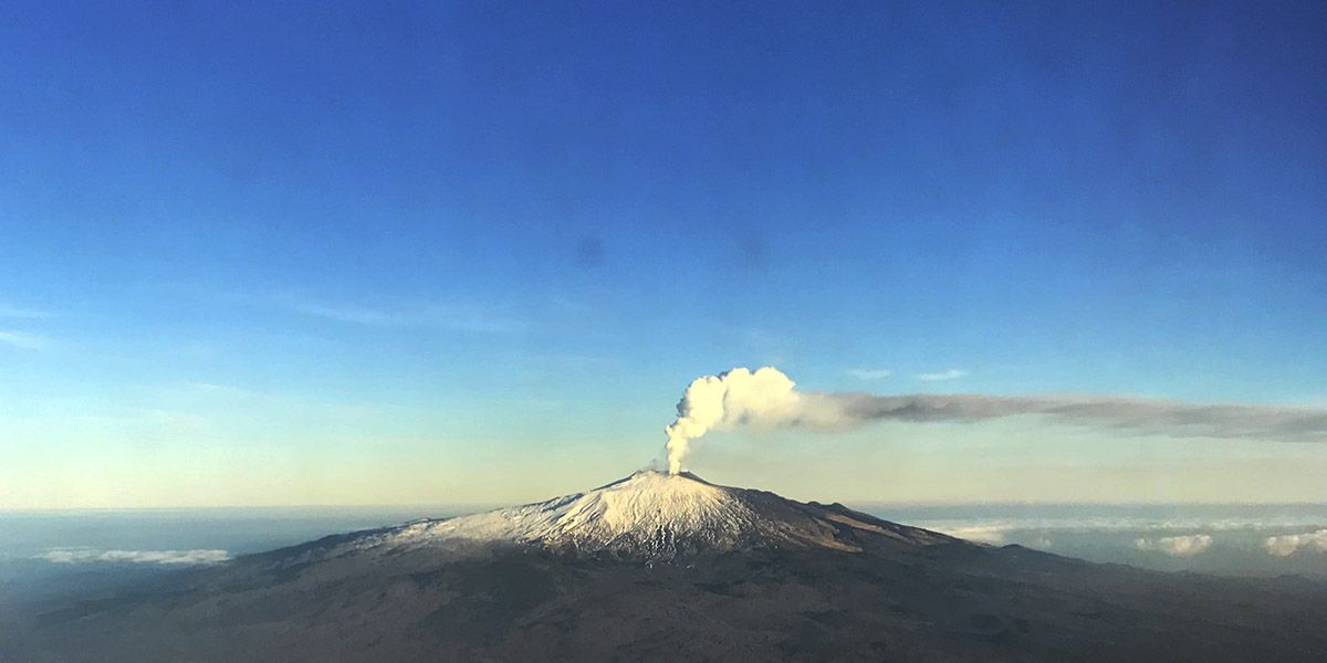 Actieve vulkaan Etna op Sicilie in Italië.