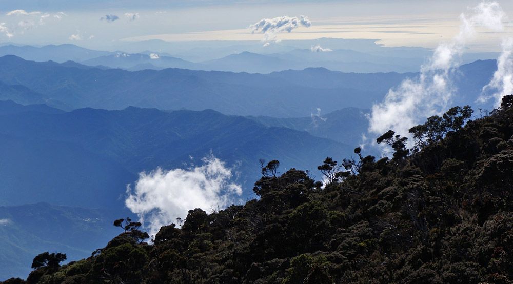 De Mount Kinabalu op Maleisisch Borneo in Maleisië.