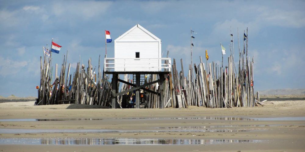 Het juttershuisje op Vlieland, de wadden.