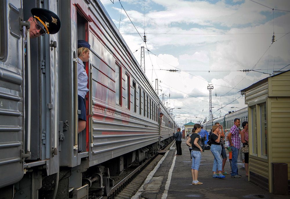 Een van de tussenstations van de Trans-Siberië Express in Rusland