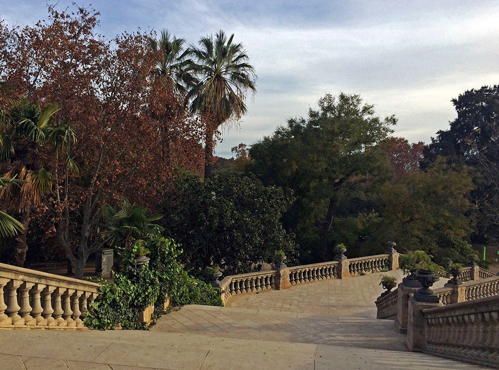 In een van de vele parken in Barcelona