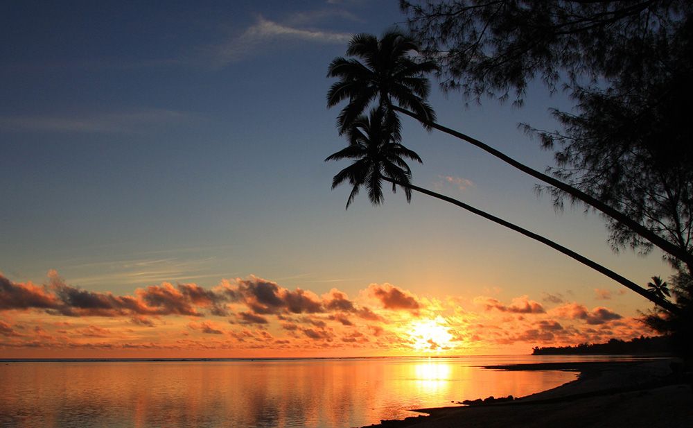 zonsondergang op Rarotonga, Cookeilanden