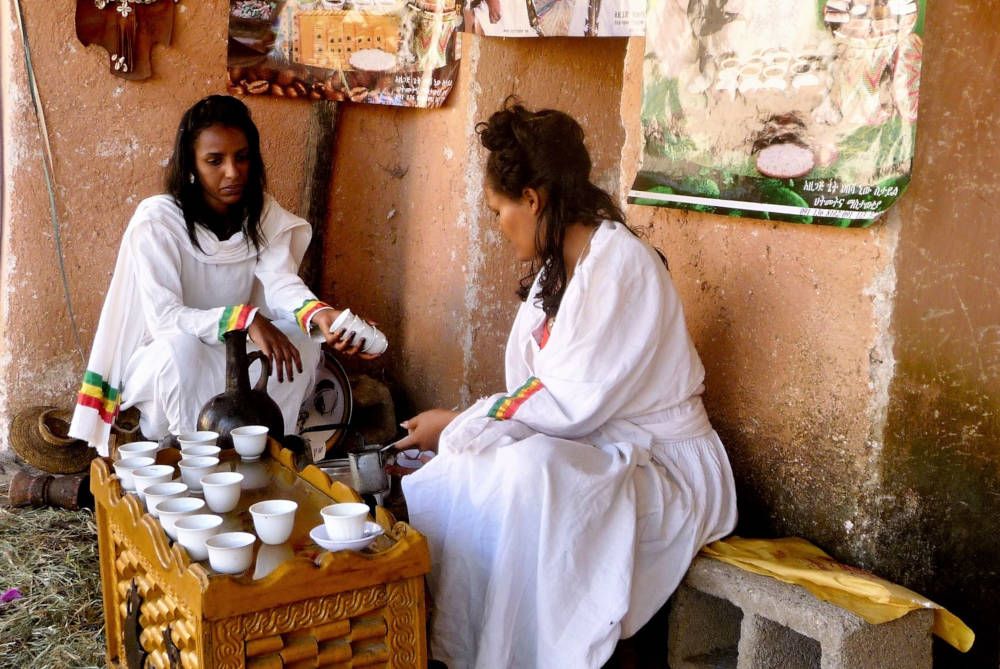 Koffieritueel in Addis Abeba, Ethiopië