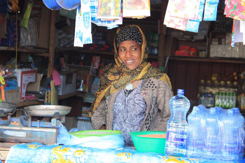 Marktkraam in Addis Abeba, Ethiopië