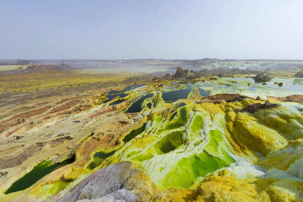 Geisers bij Danakil in Ethiopië