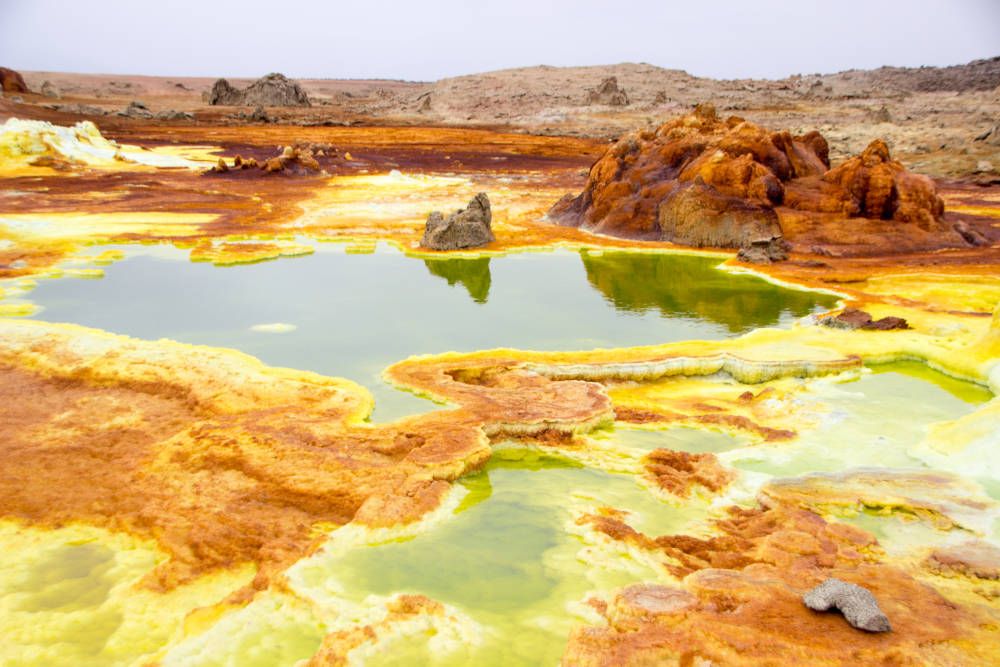 Geisers bij Danakil, Ethiopië