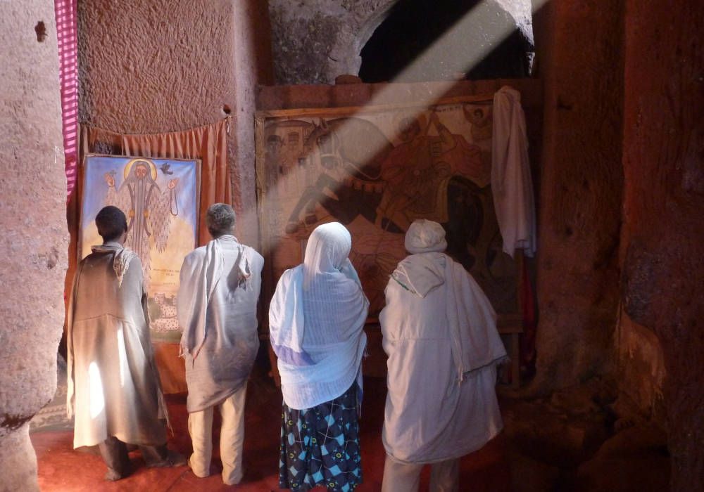 Lichtinval in kerk in Noord-Ethiopië