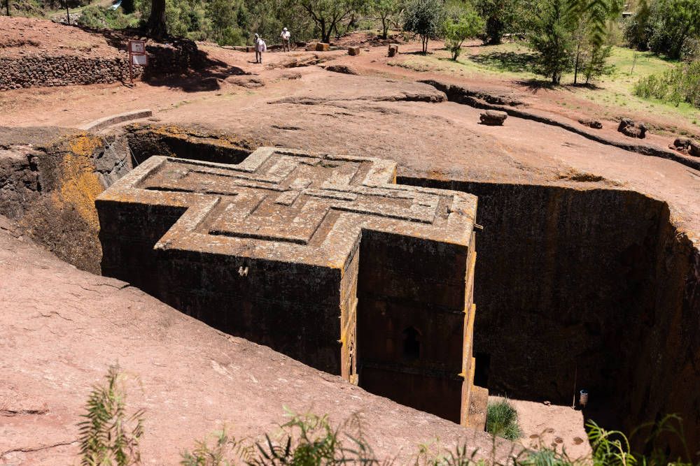 Rotskerk in Noord-Ethiopië