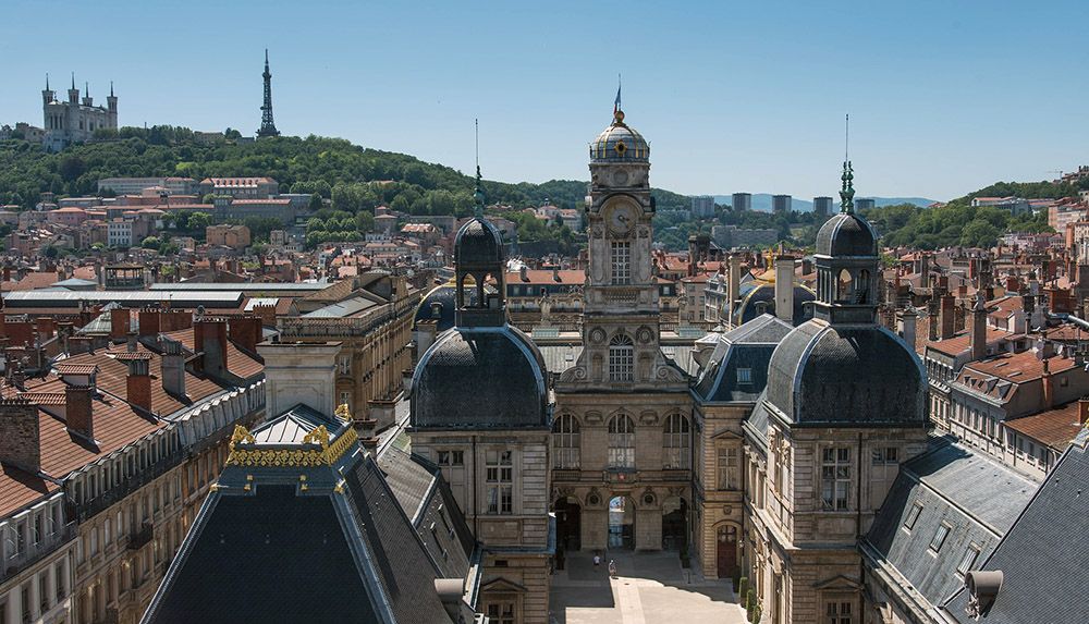 Vieux Lyon met uitzicht op de Fourvière