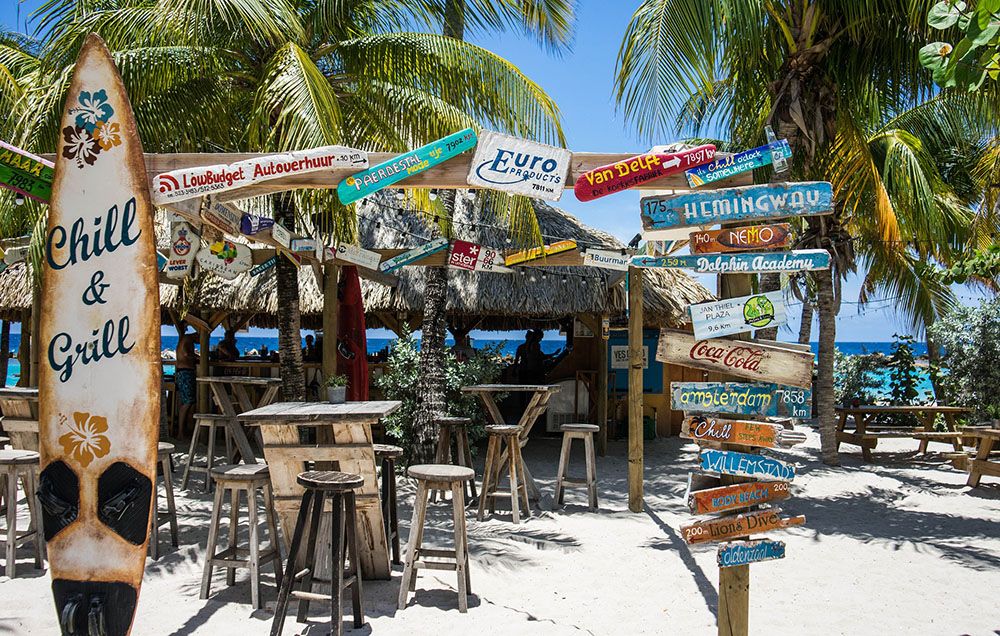 Beach bar op Curaçao