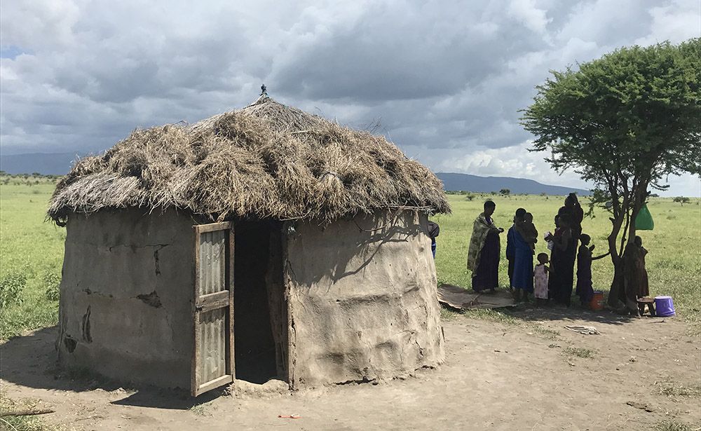 woning van de Maasai in Tanzania