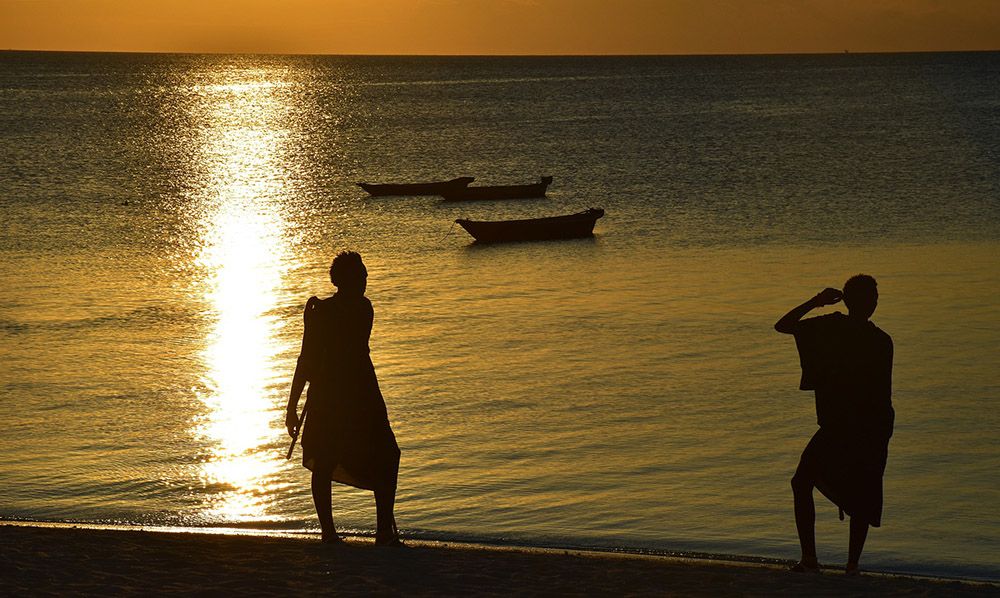 Maasai op het strand