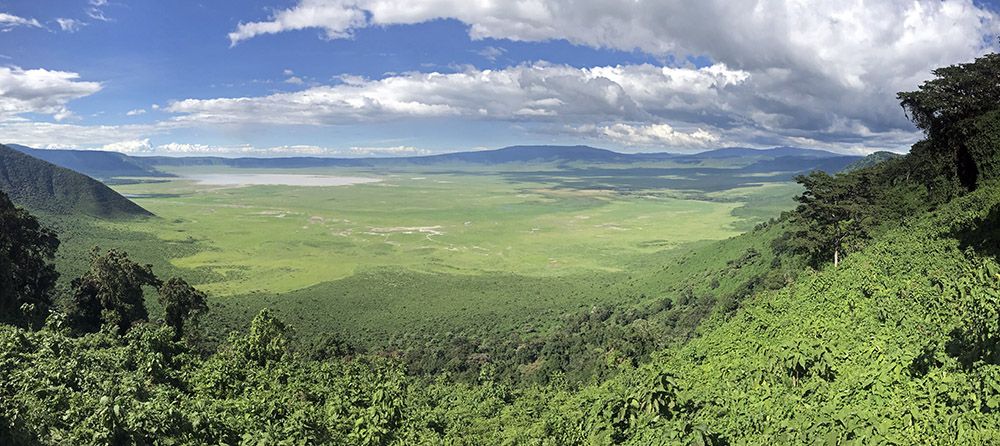 uitzicht op de Ngorongoro-krater