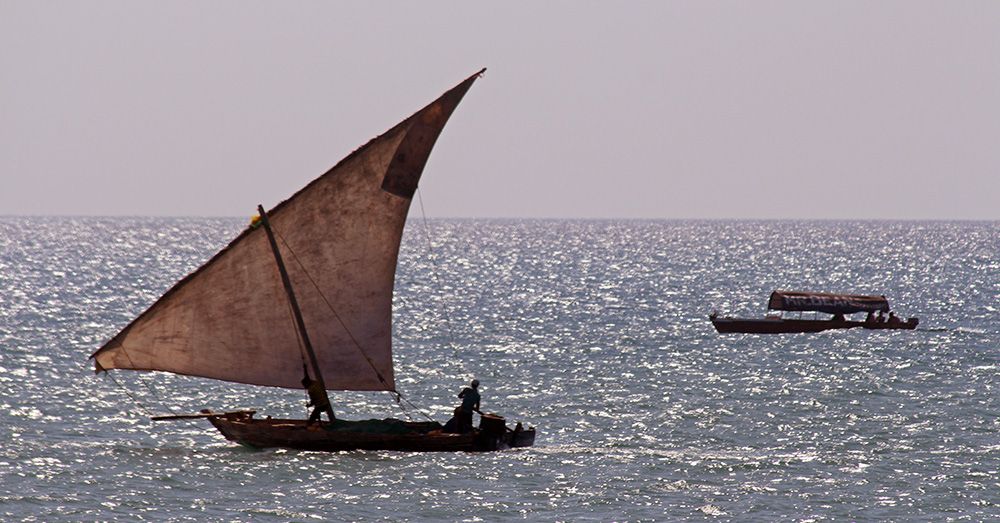 dhow bij Zanzibar, Tanzania