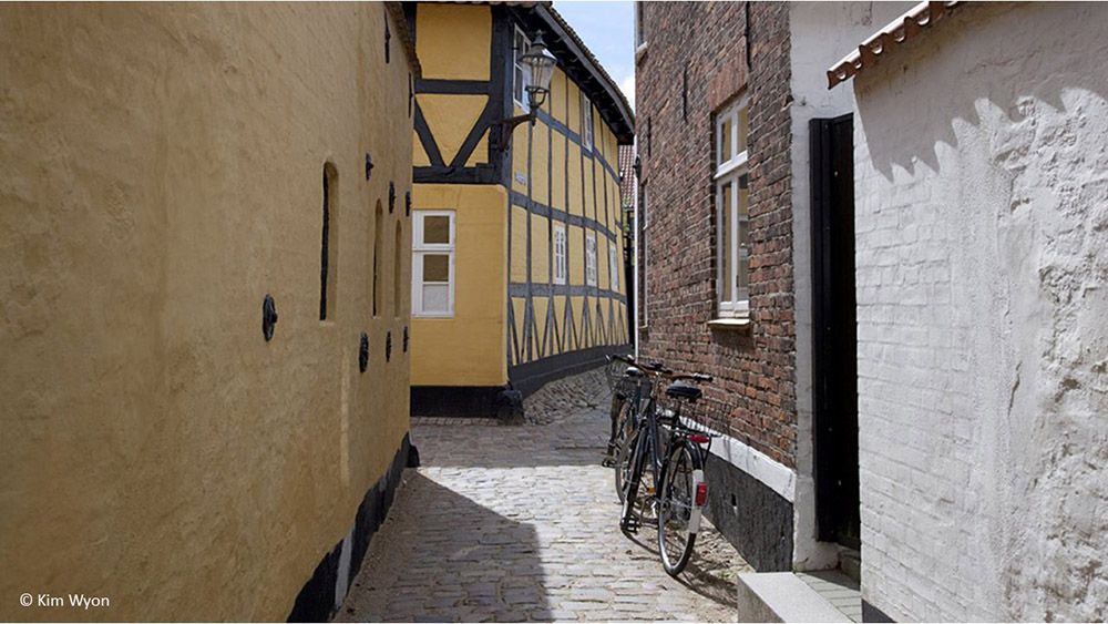 centrum van Ribe, de oudste stad van Denemarken