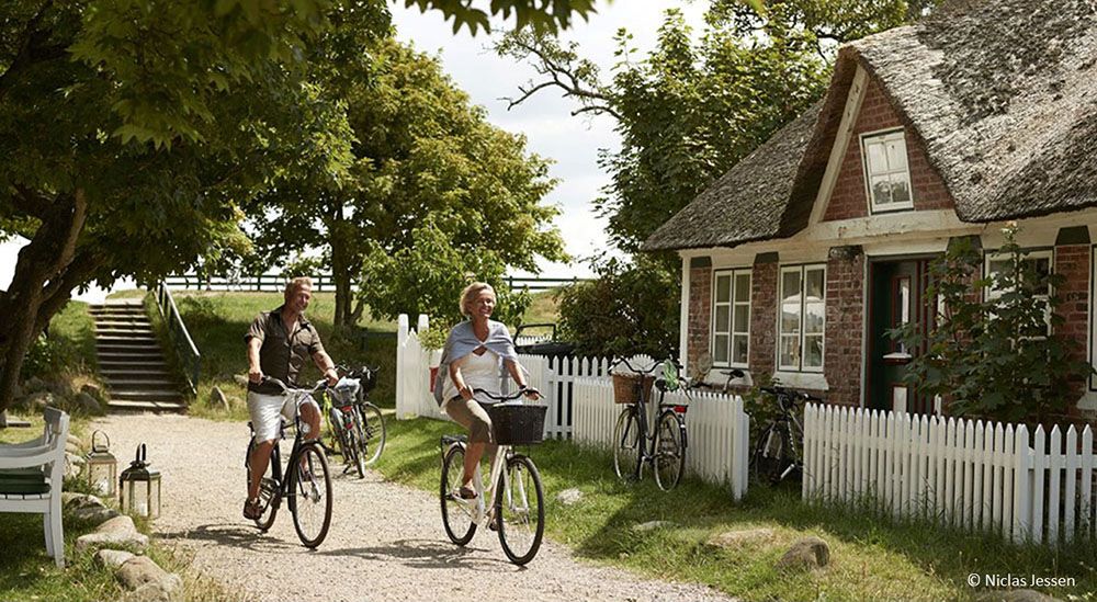 fietsen op waddeneiland Fanö in Denemarken