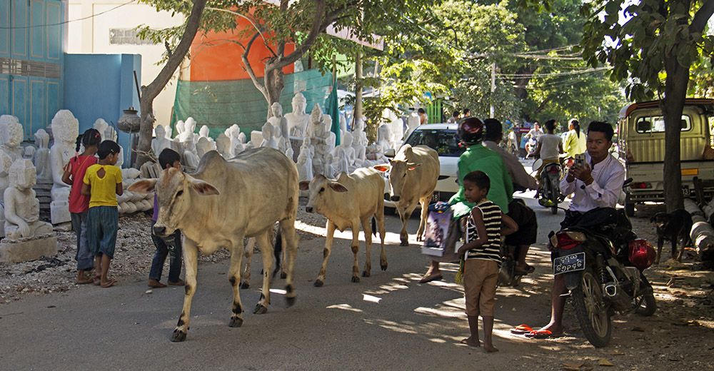 straatbeeld in Mandalay