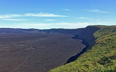 De vulkaan Sierra Negra op de Galapagos eilanden