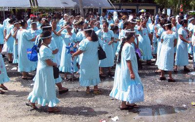 Tropische kerstviering op Kosrae