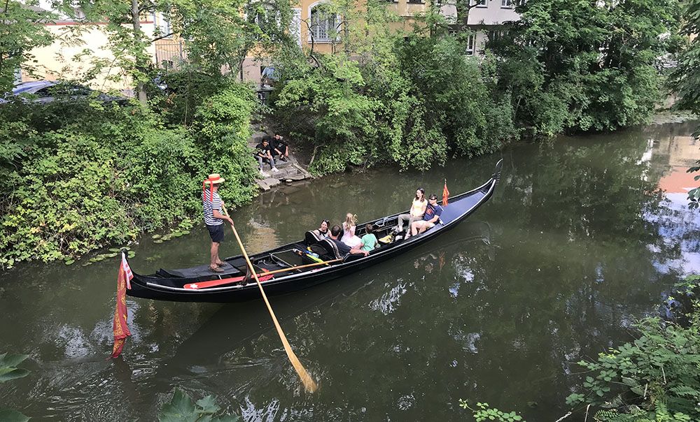 Gondel over de Regnitz