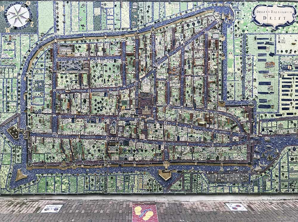 Stadsplattegrond van Delft in de Gouden Eeuw