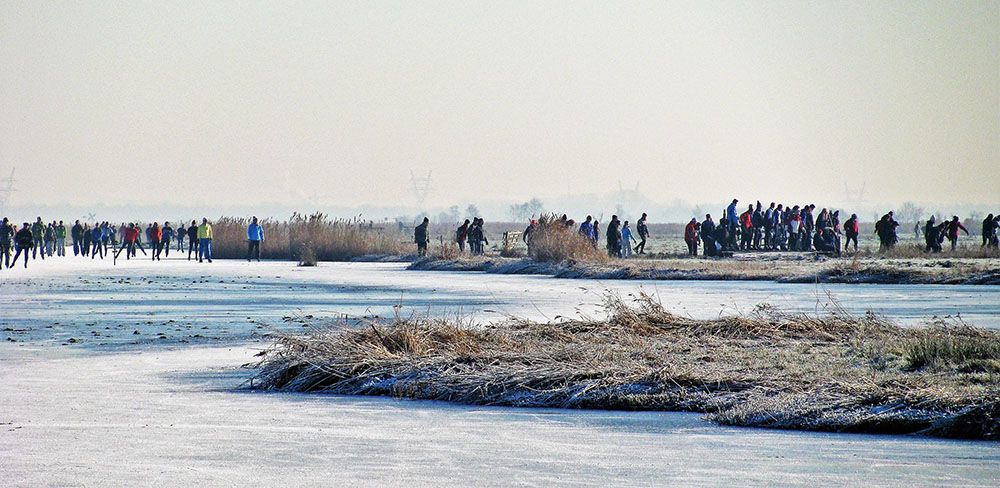 Klunen tijdens een schaatstocht