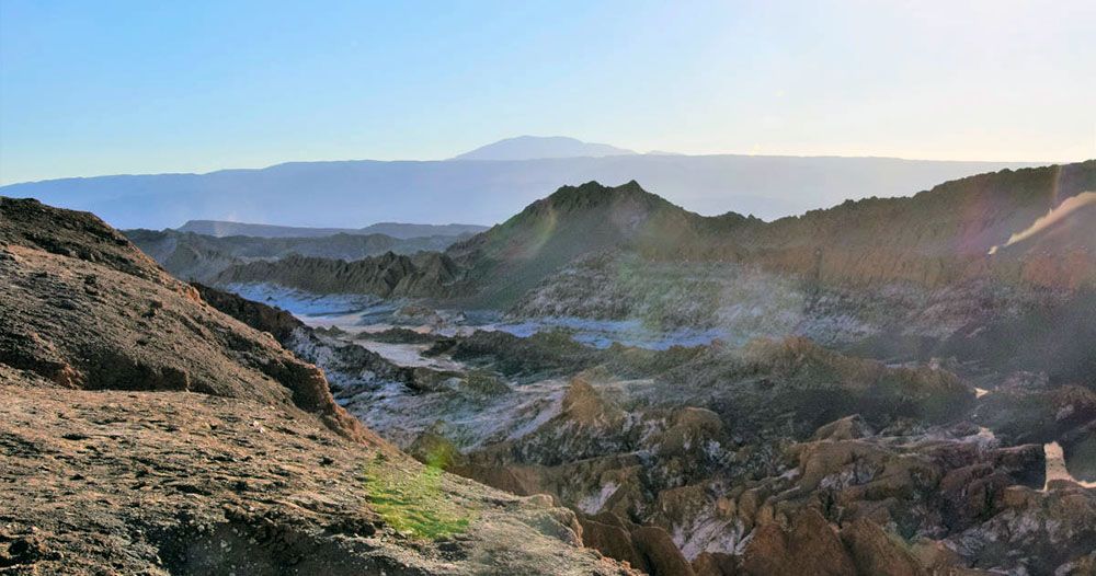 Valle de la Luna bij zonsondergang is prachtig.