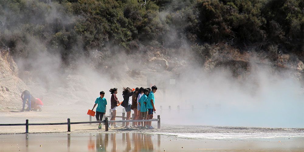 Rotorua op het Noordereiland van Nieuw-Zeeland