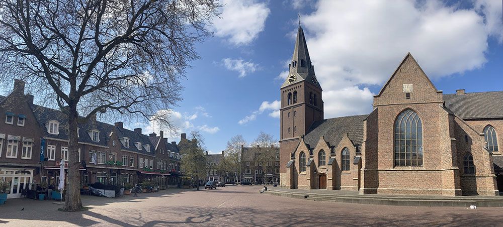 Markt in het centrum van Wageningen