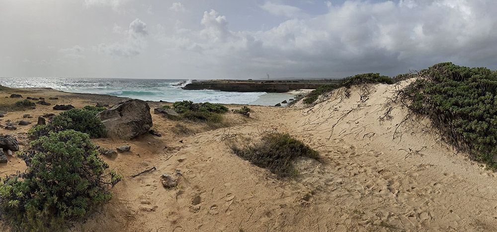 Wandelen door de duinen op Bonaire