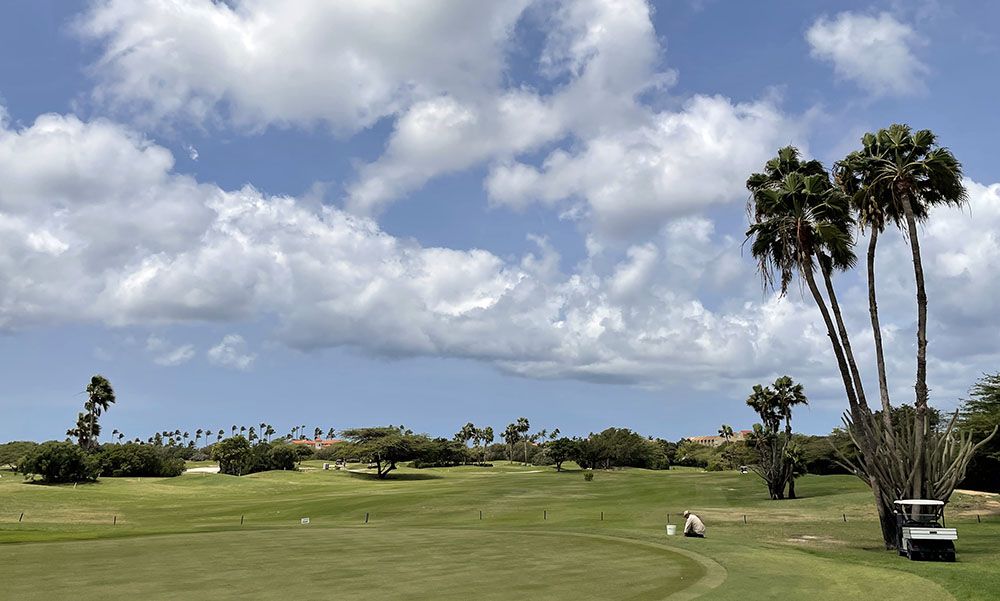 Onderhoud aan de golfbaan