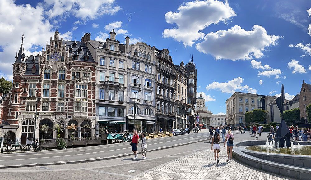 Hoogteverschillen in het centrum van Brussel