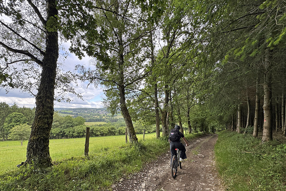 Mountainbiker in de omgeving van Coo in de Belgische Ardennen