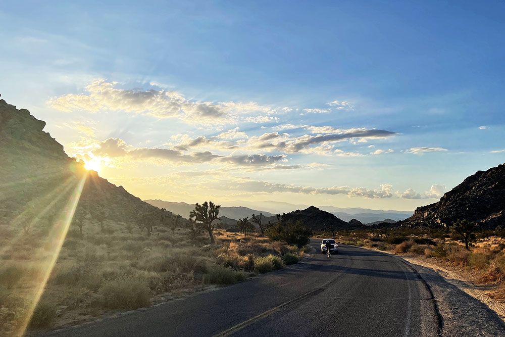 Zonsondergang in het Joshua Tree National Park