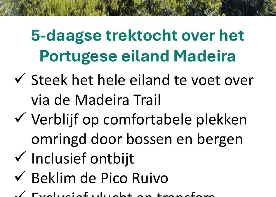 Bookatrekking – Portugal – privéwandelvakantie – Madeira