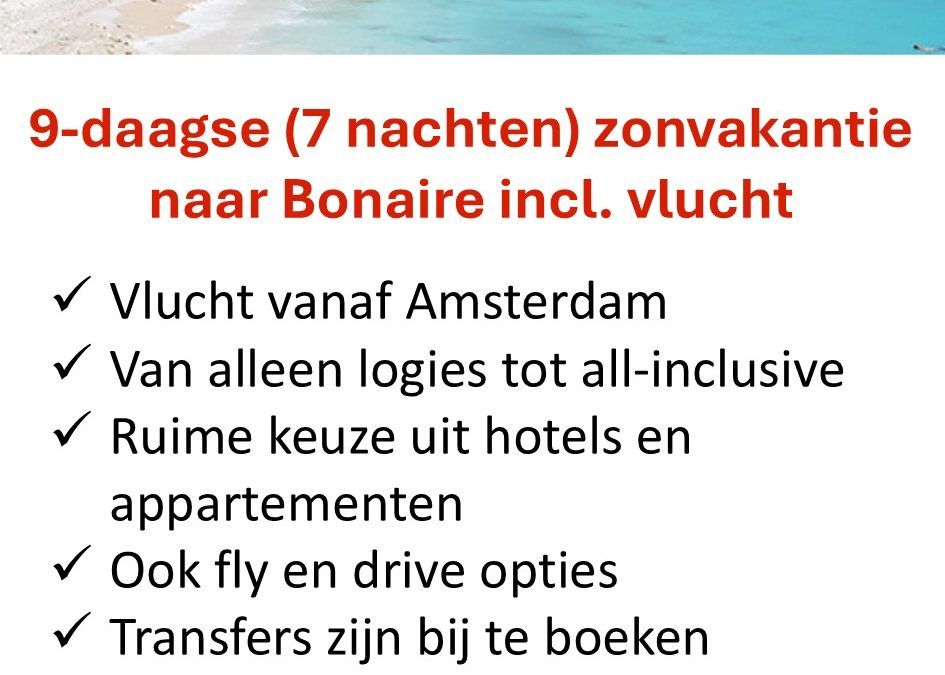 Corendon – Bonaire – zonvakantie