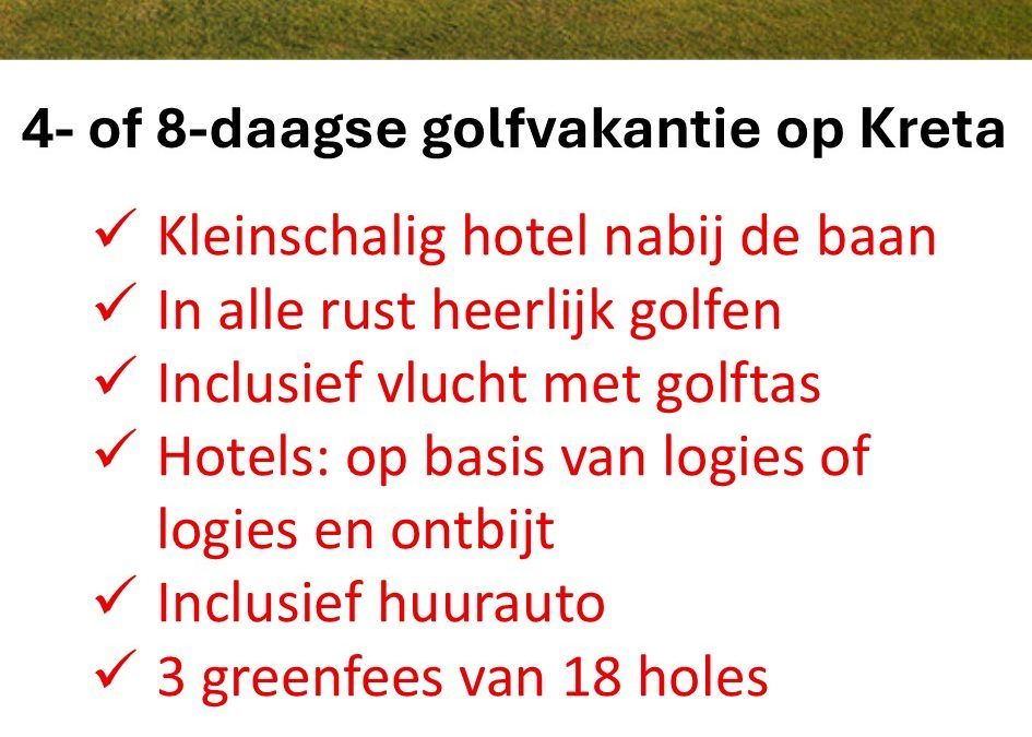 TUI – Griekenland – golfvakantie – Kreta
