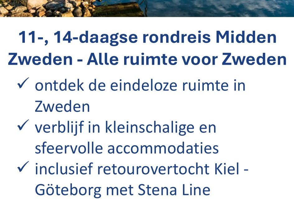 ANWB – Zweden – autovakantie – Midden-Zweden