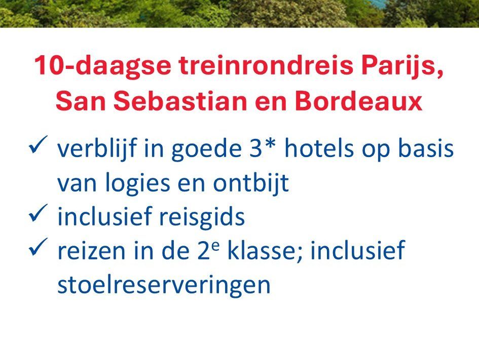 De Jong Intra – Frankrijk – Spanje – treinrondreis