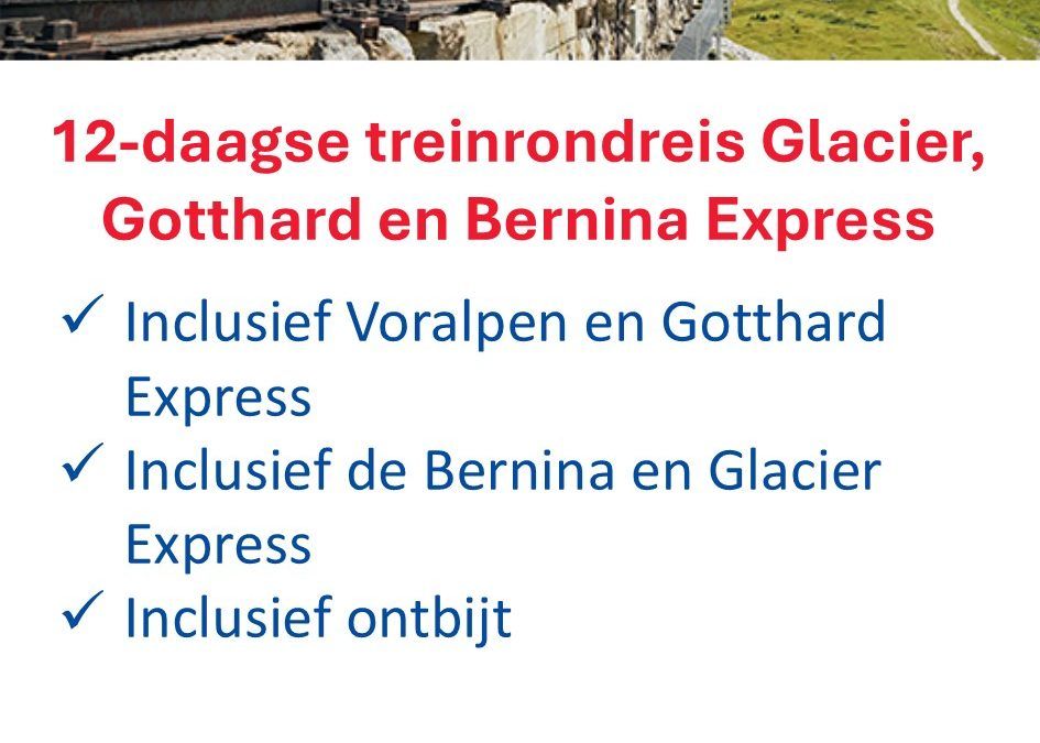 De Jong Intra – Zwitserland – rondreis – met de trein