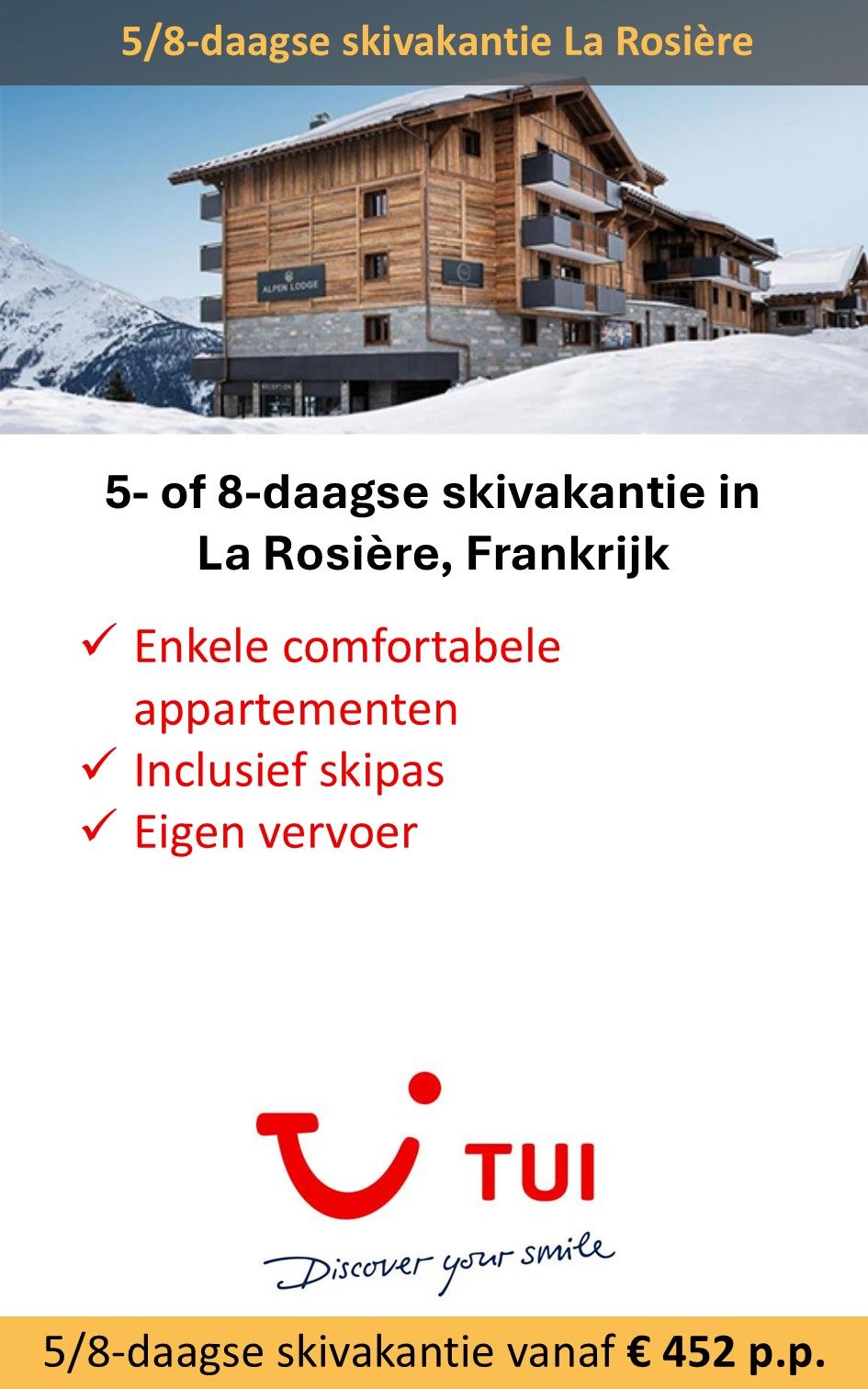 reiswinkel - TUI -skivakantie La Rosiere