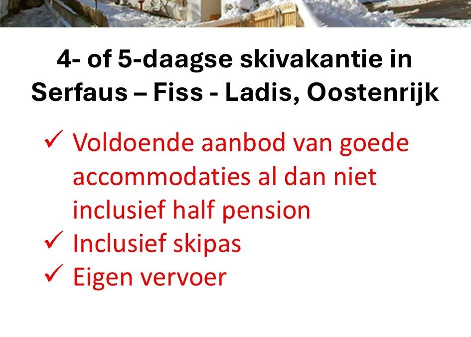 TUI – Oostenrijk – skivakantie – Serfaus – Fiss – Ladis