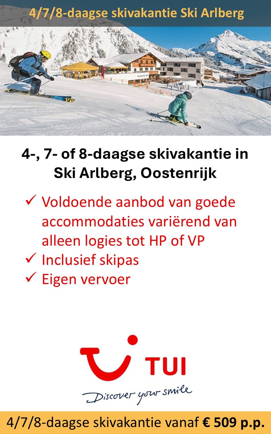 reiswinkel - TUI -skivakantie Ski Arlberg