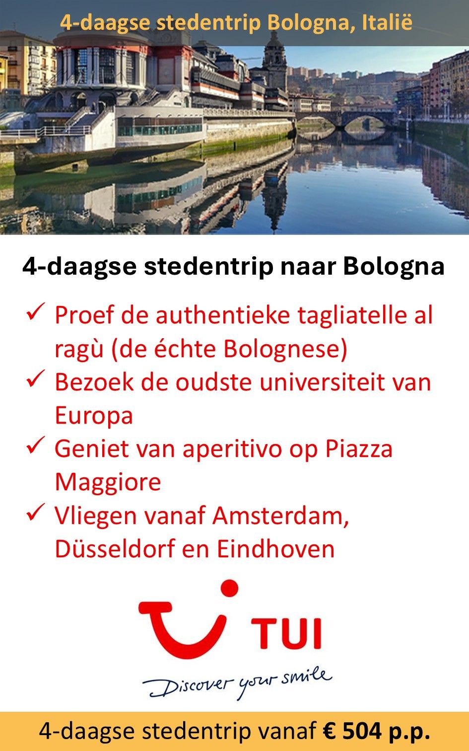 TUI – Italië – stedentrip – Bologna