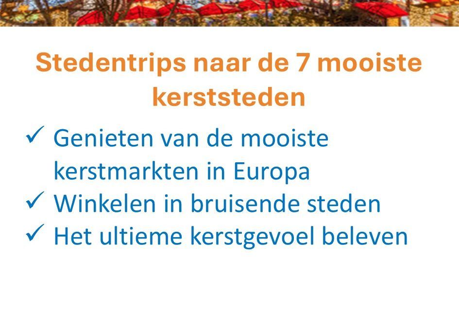 D-Reizen – kerstshoppen – diverse steden