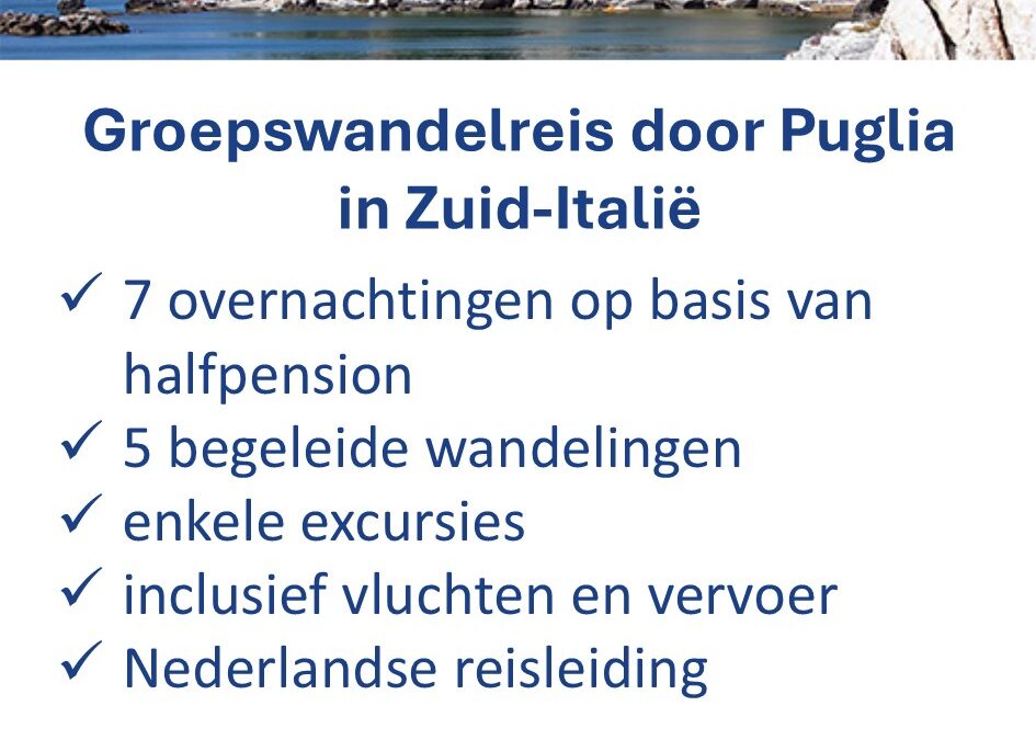 ANWB – Italië – groepswandelvakantie – Puglia