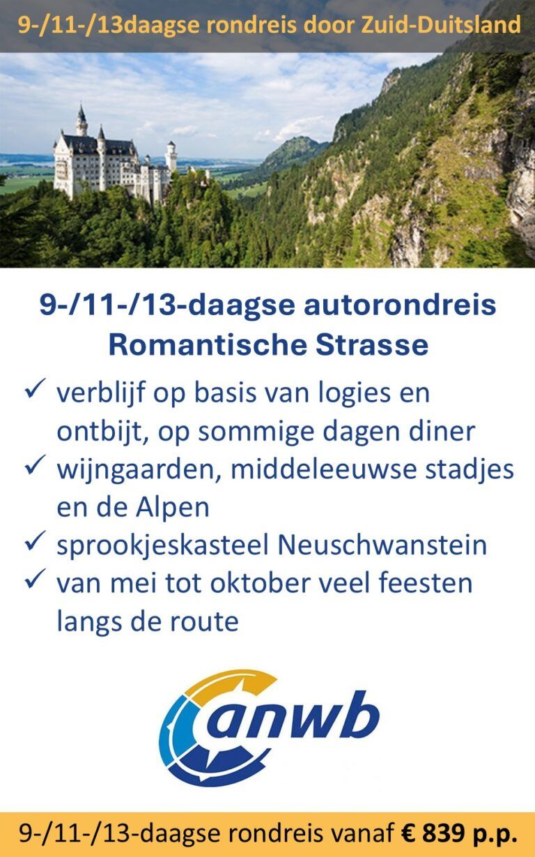 ANWB – Duitsland – autorondreis – Romantische Strasse
