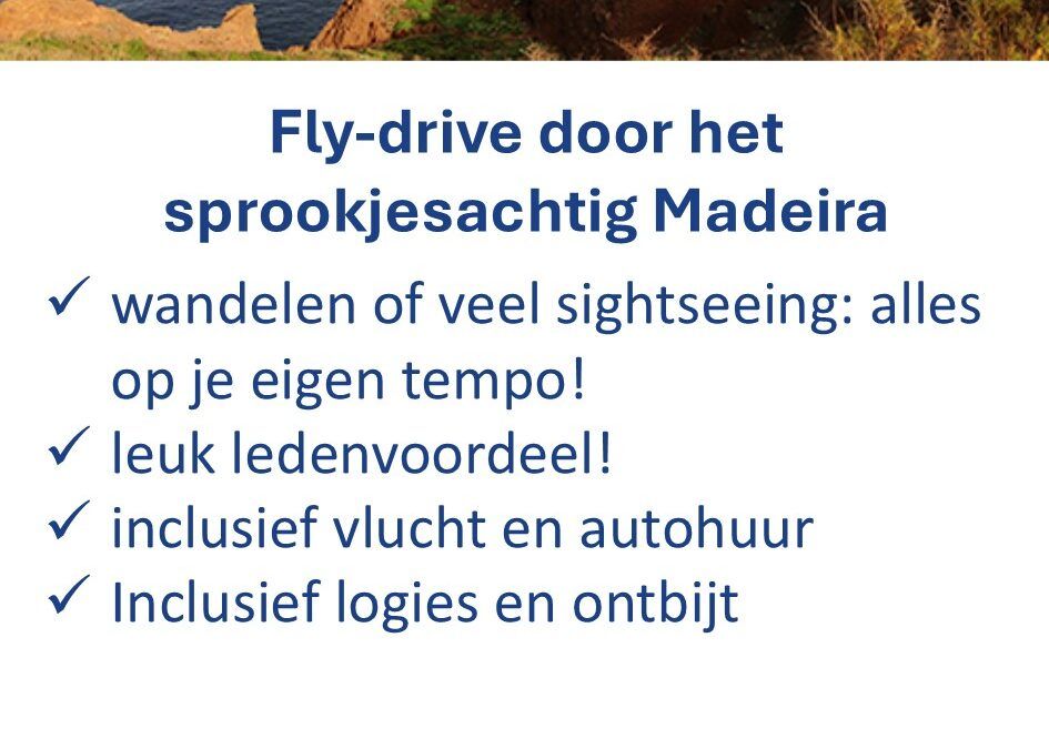 ANWB – Portugal – fly-drive – Madeira